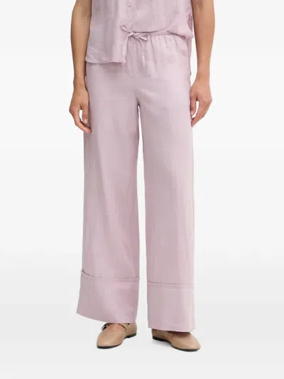 Benetton Drawstring Wide-leg Palazzo Pants In Purple