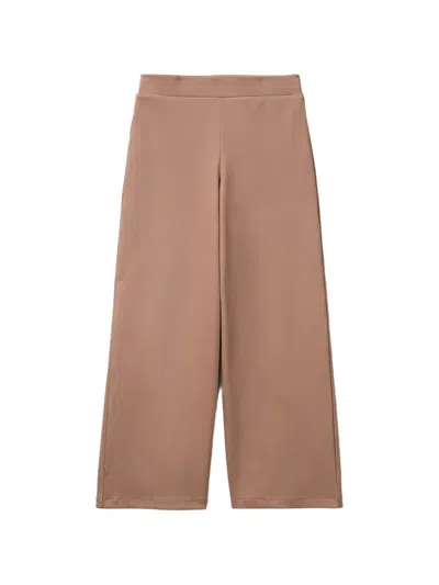 Benetton Kids' Drawstring Wide-leg Trousers In Brown