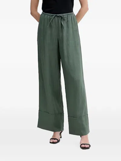 Benetton Drawstring Wide-leg Trousers In Green
