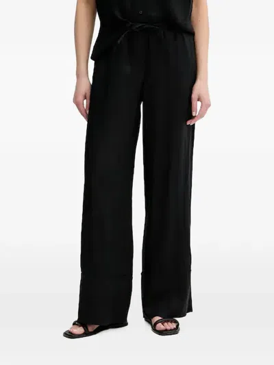 Benetton Drawstring-waist Linen Trousers In Red
