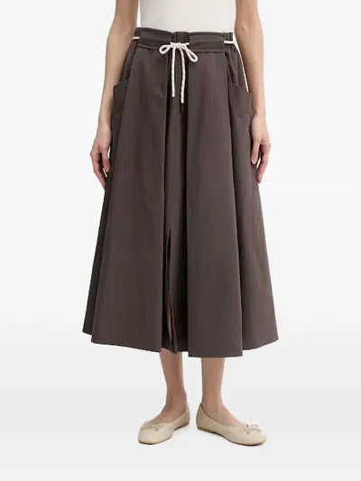 Benetton Drawstring-waist Midi Skirt In Animal Print