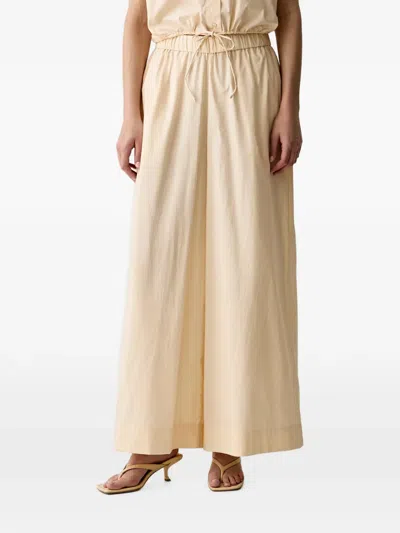 Benetton Drawstring-waist Wide-leg Trousers In Brown
