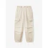 Benetton Ecru Patch-pocket Relaxed-fit Cotton Cargo Trousers 6-14 In Ecru