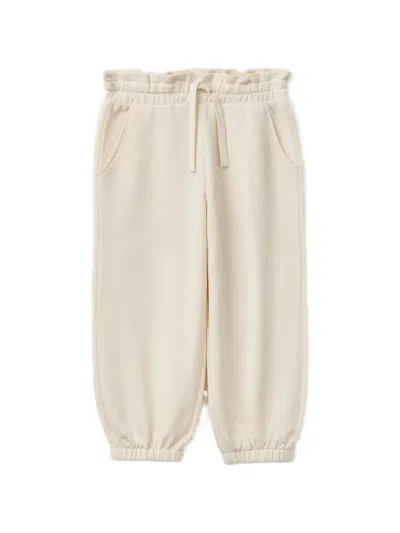 Benetton Kids' Elasticated Drawstring Track Pants In Neutral