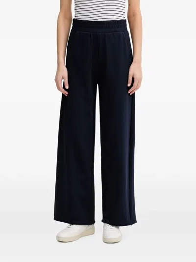 Benetton Elasticated Raw-cut Track Pants In Blue