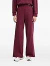 Benetton Elasticated Raw-edge Track Pants In Red