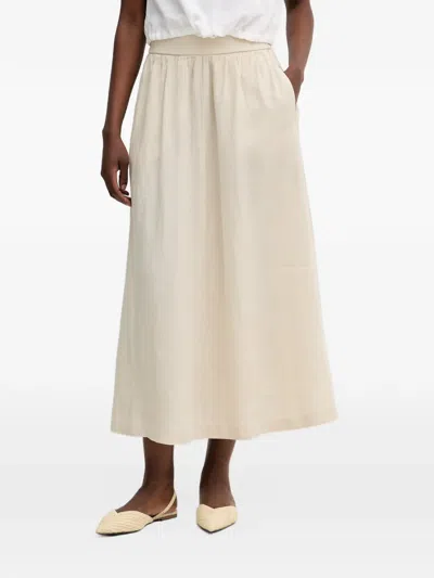 Benetton Elasticated-waist Gathered Skirt In Neutral