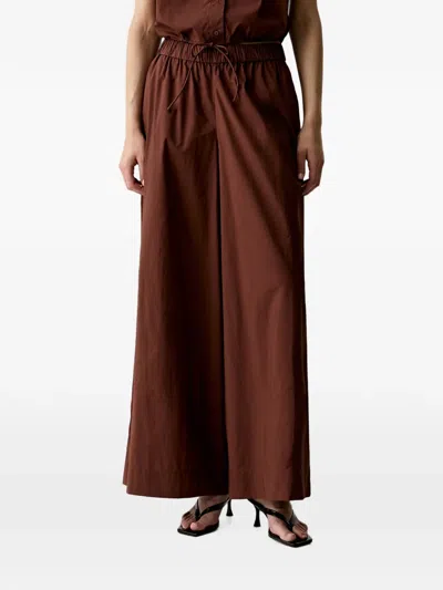 Benetton Elasticated-waist Palazzo Pants In Brown