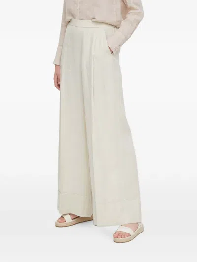 Benetton Elasticated-waist Palazzo Pants In White