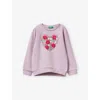 Benetton Lilac Embellished-heart Long-sleeve Cotton Sweatshirt 18 Months-5 Year In Pink