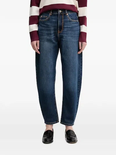 Benetton Faded Balloon-fit Jeans In Blue