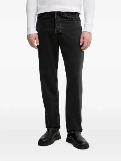 Benetton Faded-effect Straight-leg Jeans In Black