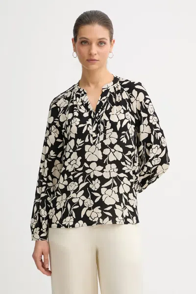 Benetton Floral-print Long-sleeve Blouse In Multi