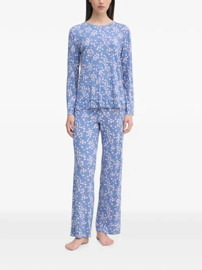 Benetton Floral-print Pajamas In Blue
