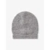 Benetton Kids' Fold-up Ribbed Knitted Hat 0-18 Month In Medium Melange Grey