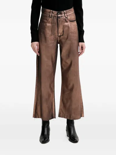Benetton Frayed Jeans In Brown