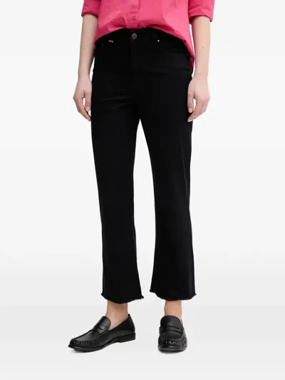 Benetton Frayed-hem Jeans In Black