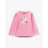 BENETTON BENETTON FUCHSIA PINK GRAPHIC-PRINT LONG-SLEEVE COTTON T-SHIRT 18 MONTHS - 6 YEARS