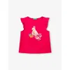 Benetton Babies' Fuchsia Ruffle Sleeveless Cotton-jersey T-shirt 18 Months-6 Year In Pink