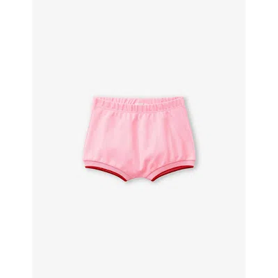 Benetton Girls Fuchsia Pink Kids Rabbit-embroidered Stretch-cotton-piqué Shorts 1-18 Months