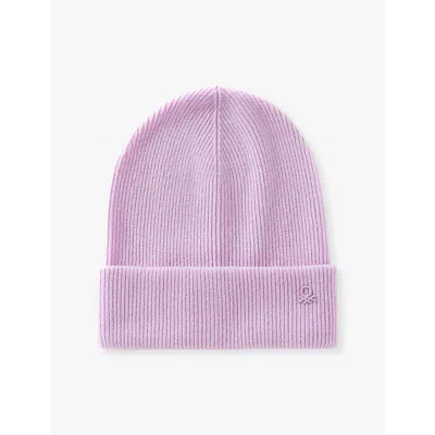 Benetton Girls Lilac Kids Logo-embroidered Wool-blend Hat