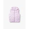 Benetton Girls Lilac Kids Padded Logo-embroidered Hooded Shell Gilet 18 Months-6 Years