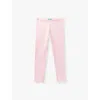 Benetton Girls Pink Kids Logo-embroidered Full-length Stretch-cotton Leggings 6-14 Years 11-12