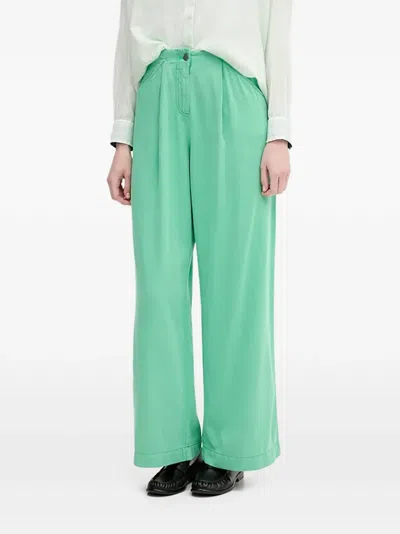 Benetton 플리츠 팔라초 팬츠 In Green