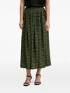 Benetton 도트 미디 스커트 In Green