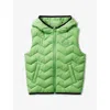 Benetton Kids' Hooded Quilted Shell Gilet 18 Months - 6 Years Green
