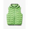 Benetton Kids' Green Hooded Quilted Shell Gilet 6-14