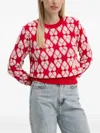 Benetton Heart Pattern Sweater In Multi