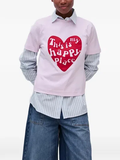 Benetton Heart-print T-shirt In Blue