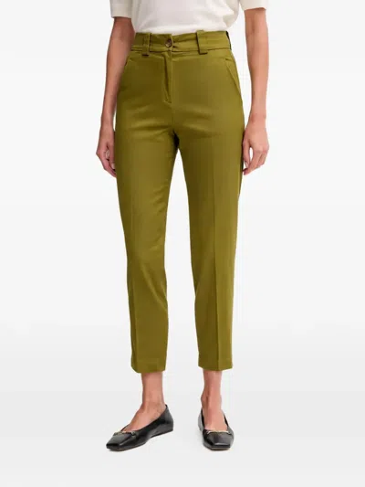 Benetton High-waisted Trousers In Green