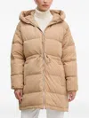 Benetton Hooded Coat In Brown
