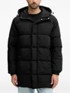 Benetton Hooded Padded Coat In Black