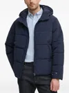 Benetton Hooded Padded Jacket In Blue