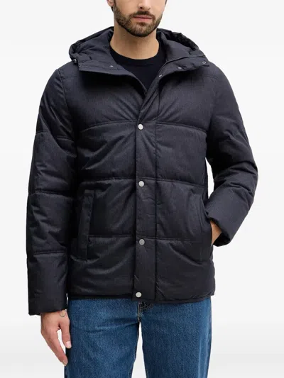 Benetton Hooded Padded Jacket In Blue