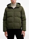 Benetton Hooded Padded Jacket In Green