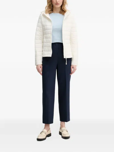 Benetton Hooded Quilted Jacket In White