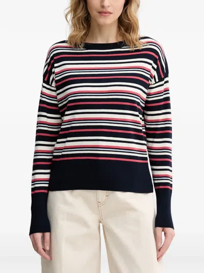 Benetton Horizontal-stripe Ribbed-trim Sweater In Multi