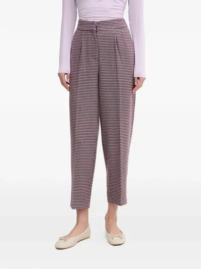 Benetton Houndstooth-pattern Trousers In Pink