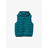 Benetton Indigo Blue Logo-embroidered Padded Down Gilet 6-14 In Blue
