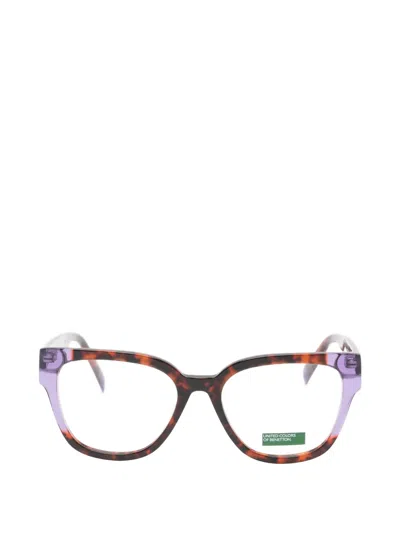 Benetton Ivy Square-frame Glasses In Brown