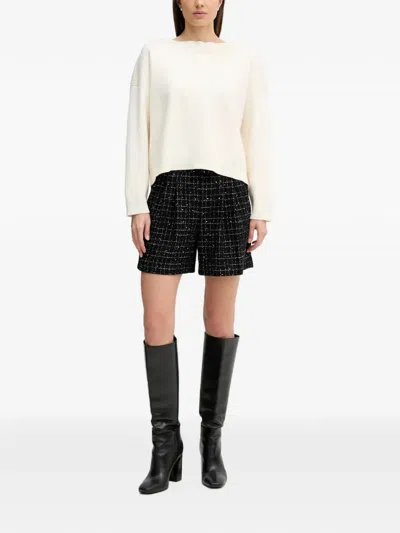 Benetton Jacquard Ribbed Knit Jumper In Neutral