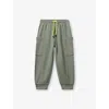Benetton Khaki Patch-pocket Regular-fit Cotton Jogging Bottoms 18 Months-5 Year In Green