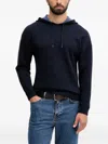 Benetton Knitted Hoodie In Blue