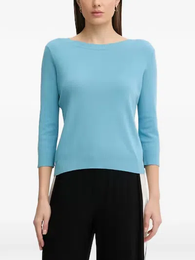 Benetton Knitted Sweater In Blue