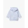 Benetton Light Blue Powder Bunny-embroidered Long-sleeve Organic-cotton Hoody 0-18 Months 1-3 In Light Blue Powder