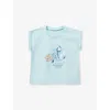 Benetton Babies' Light Blue Powder Graphic-print Sleeveless Cotton T-shir